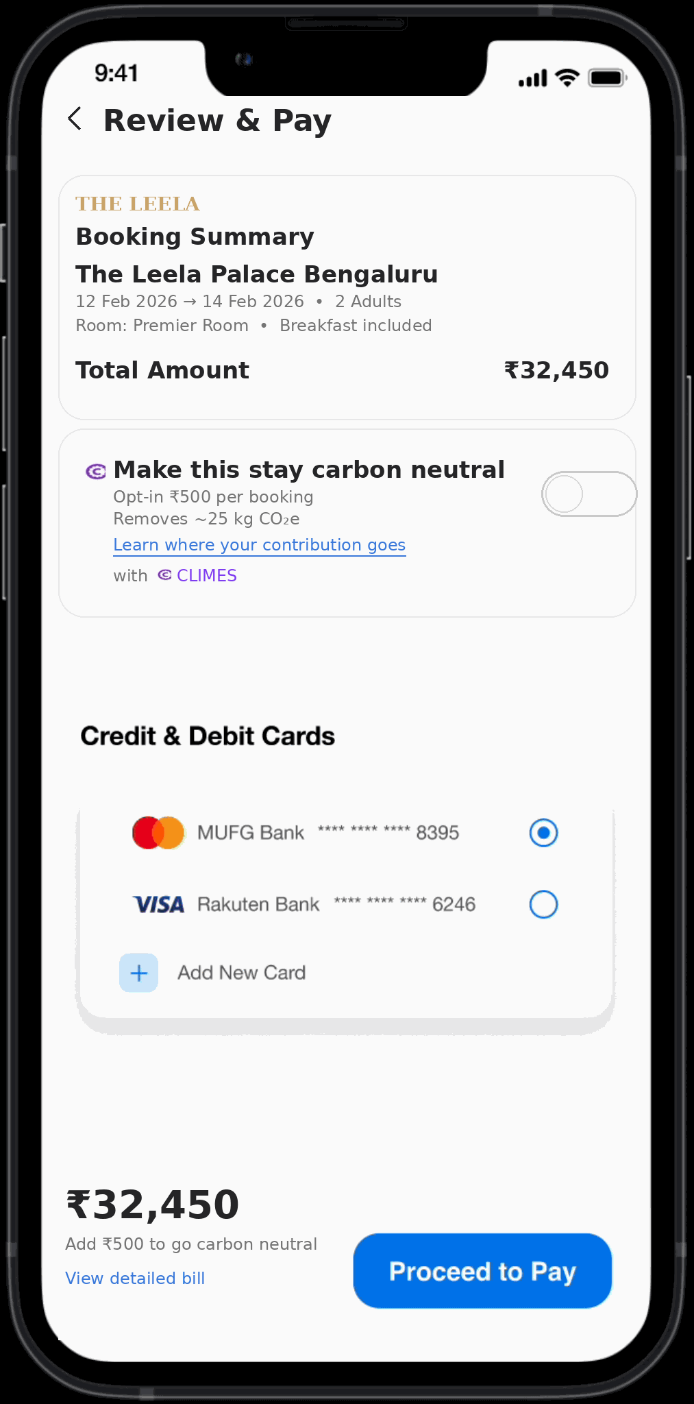 Carbon neutral checkout